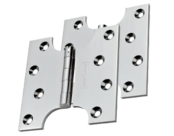 Eurospec 4 Inch Parliament Hinges, Polished Chrome Or Satin Chrome - HIN3424 (sold in pairs)